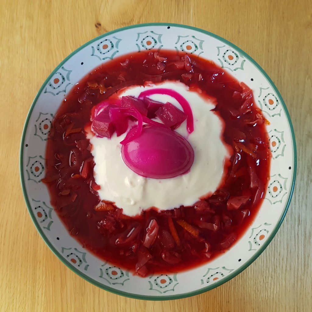 Sweet and Sour Red Cabbage and Beetroot Soup