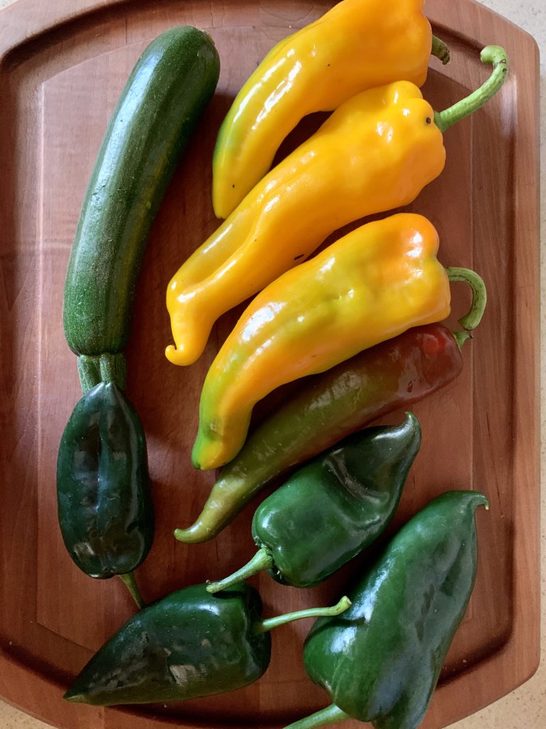 Sweet Peppers, Poblanos, Zucchini