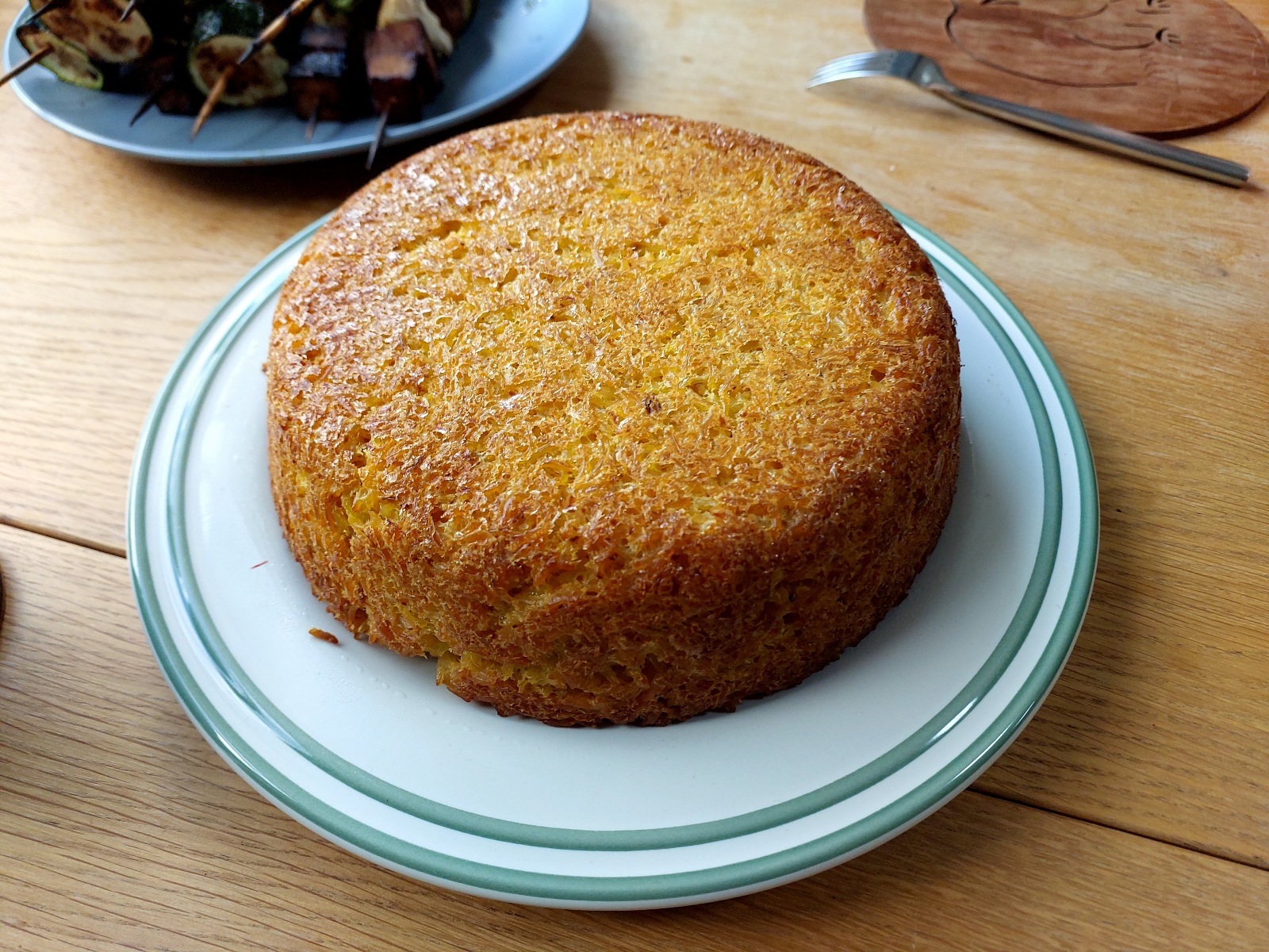 Tahchin (Persian Saffron Rice Cake) turned out