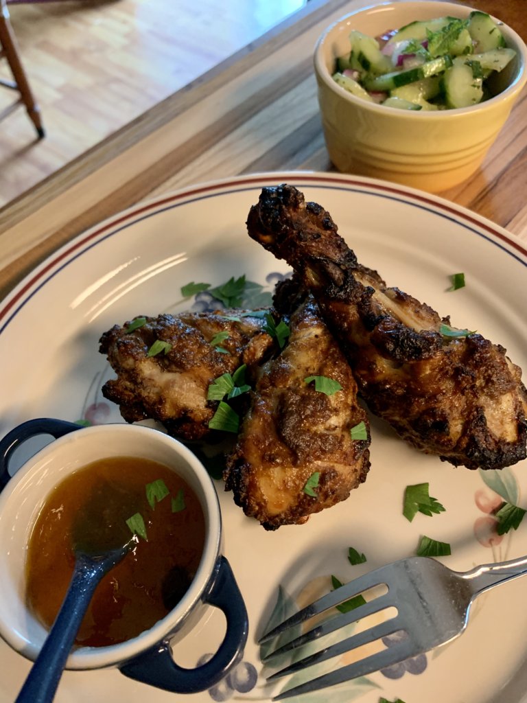 Tandoori Chicken, Cucumber-Mint Salad, Mango Chutney On The Side