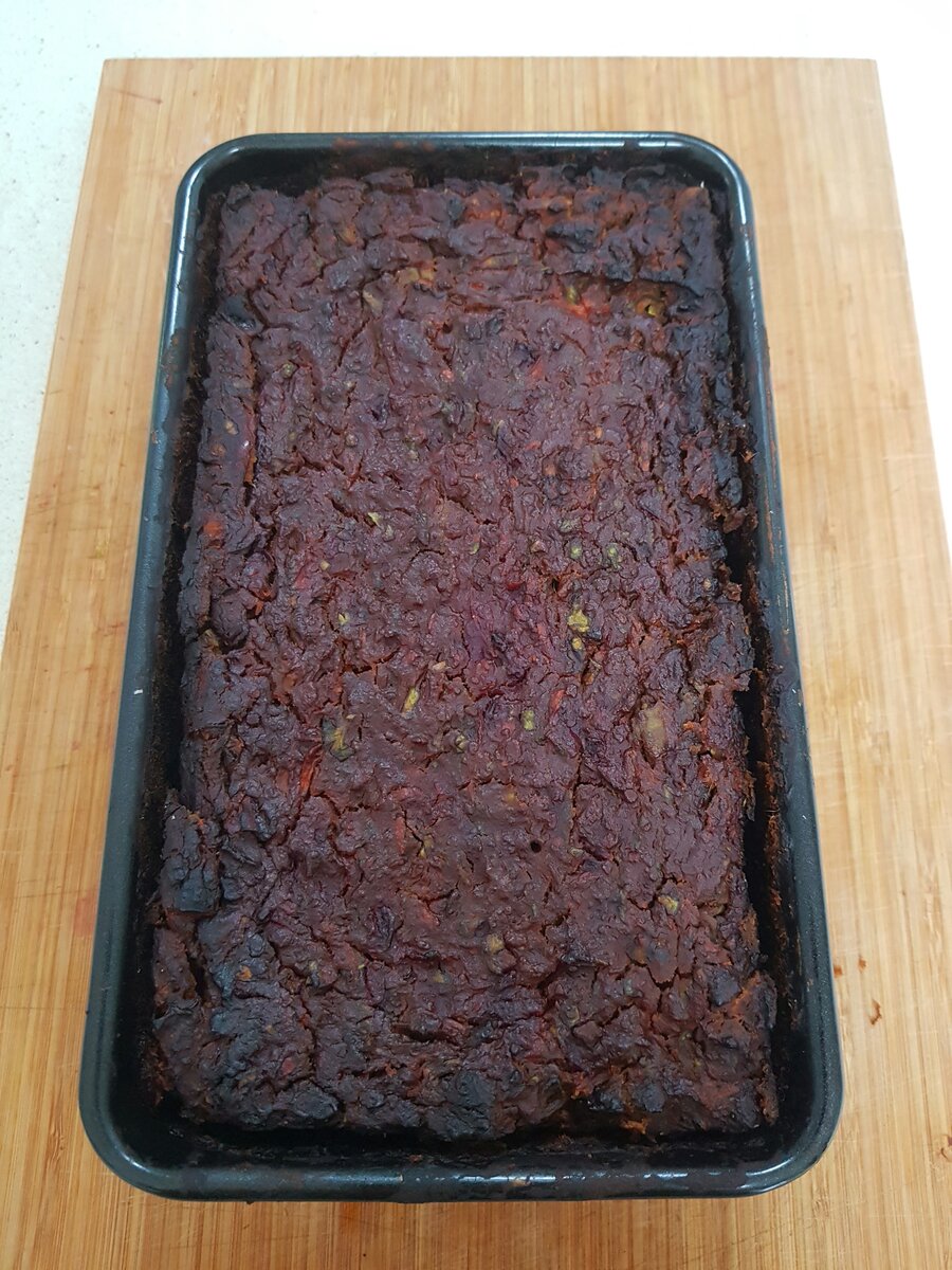 Tempeh loaf just out of the oven