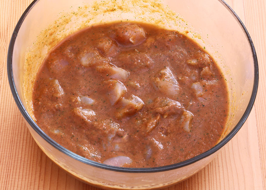 Tomato and coriander marinade.