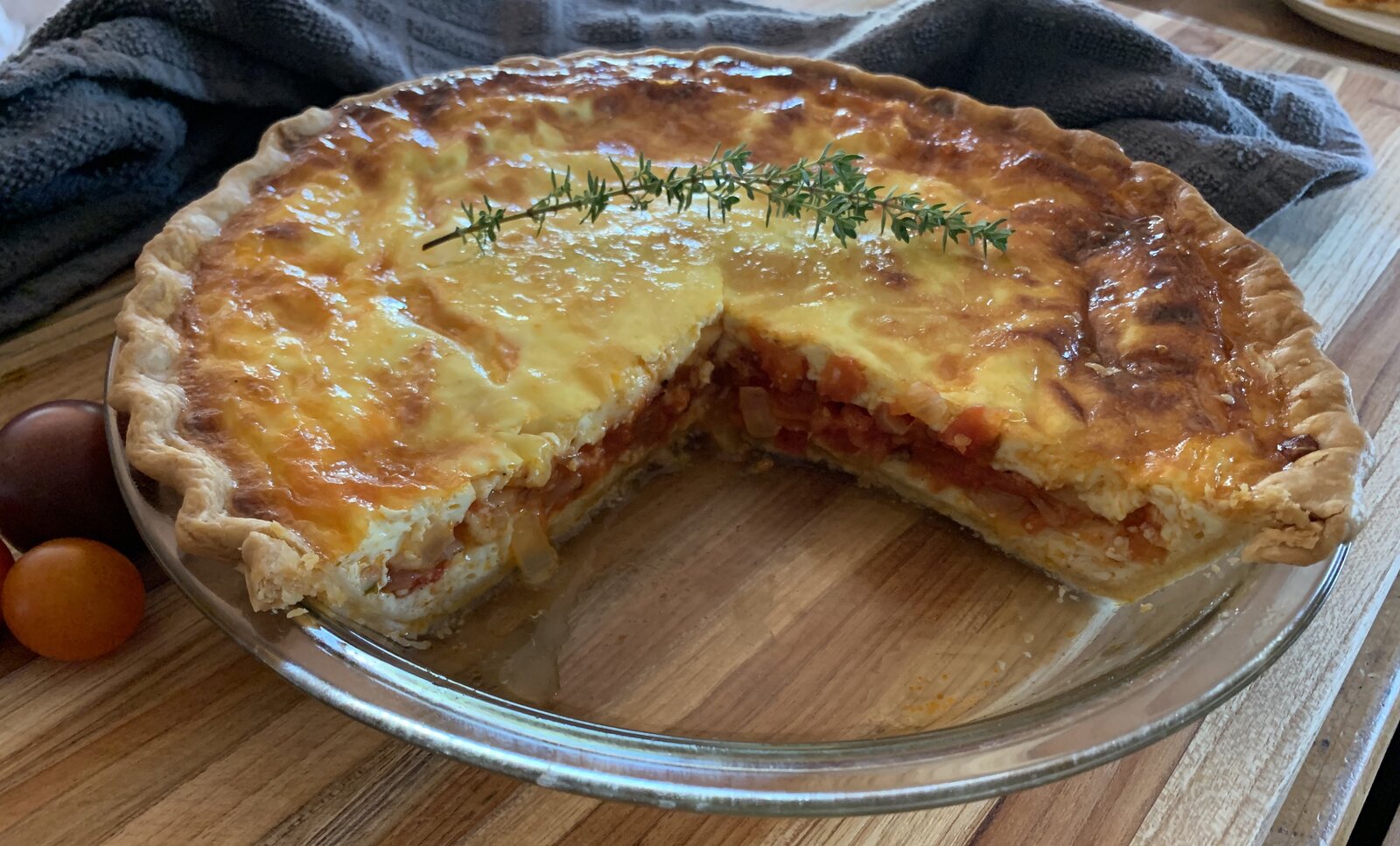 Tomato Quiche - Sliced