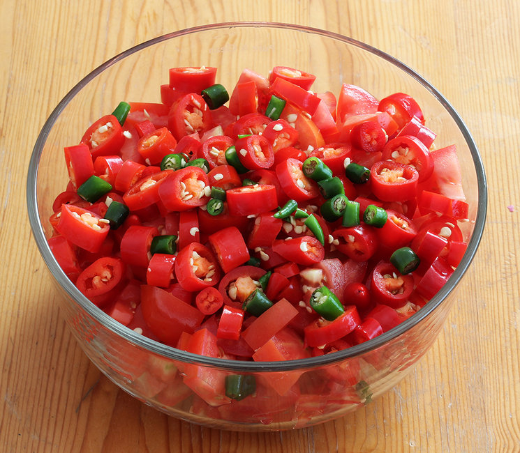 Tomatoes and chilis