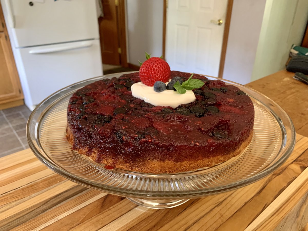 Triple-Berry Upside-Down Cornbread