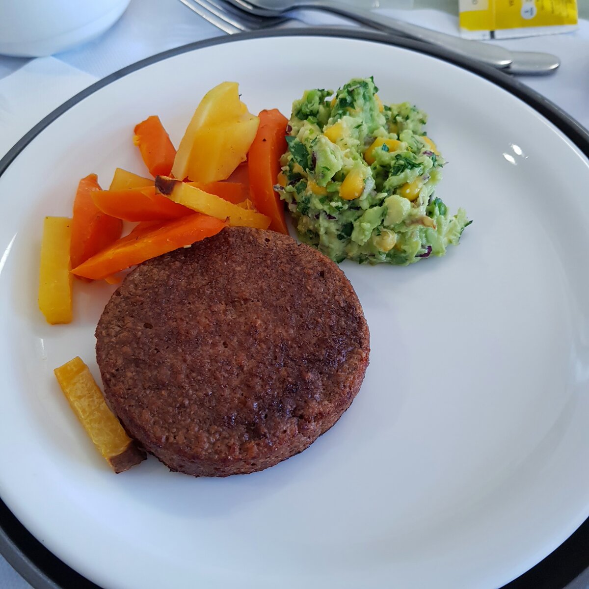 Vegan Pattie with roasted Swede and carrots