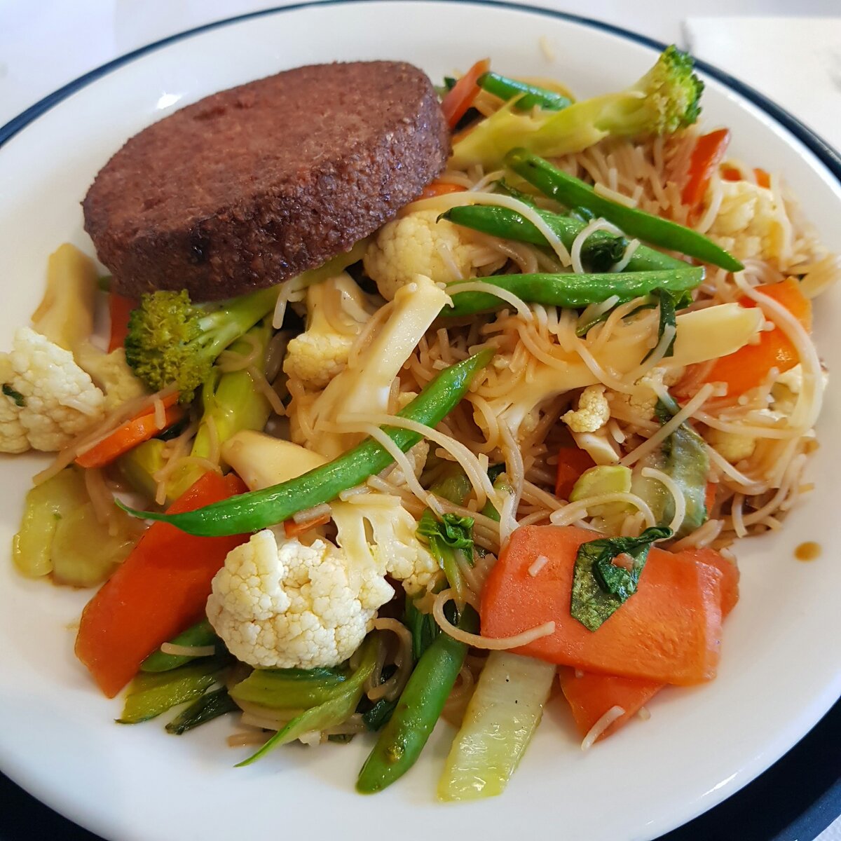 Vegan Patty + Vermicelli Noodle Stir Fry