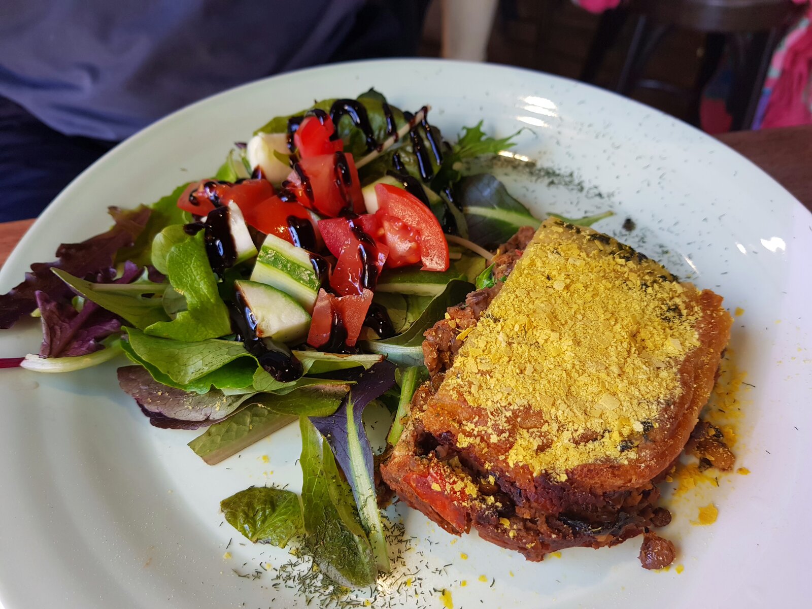 Vegan Shepherd's Pie with salad