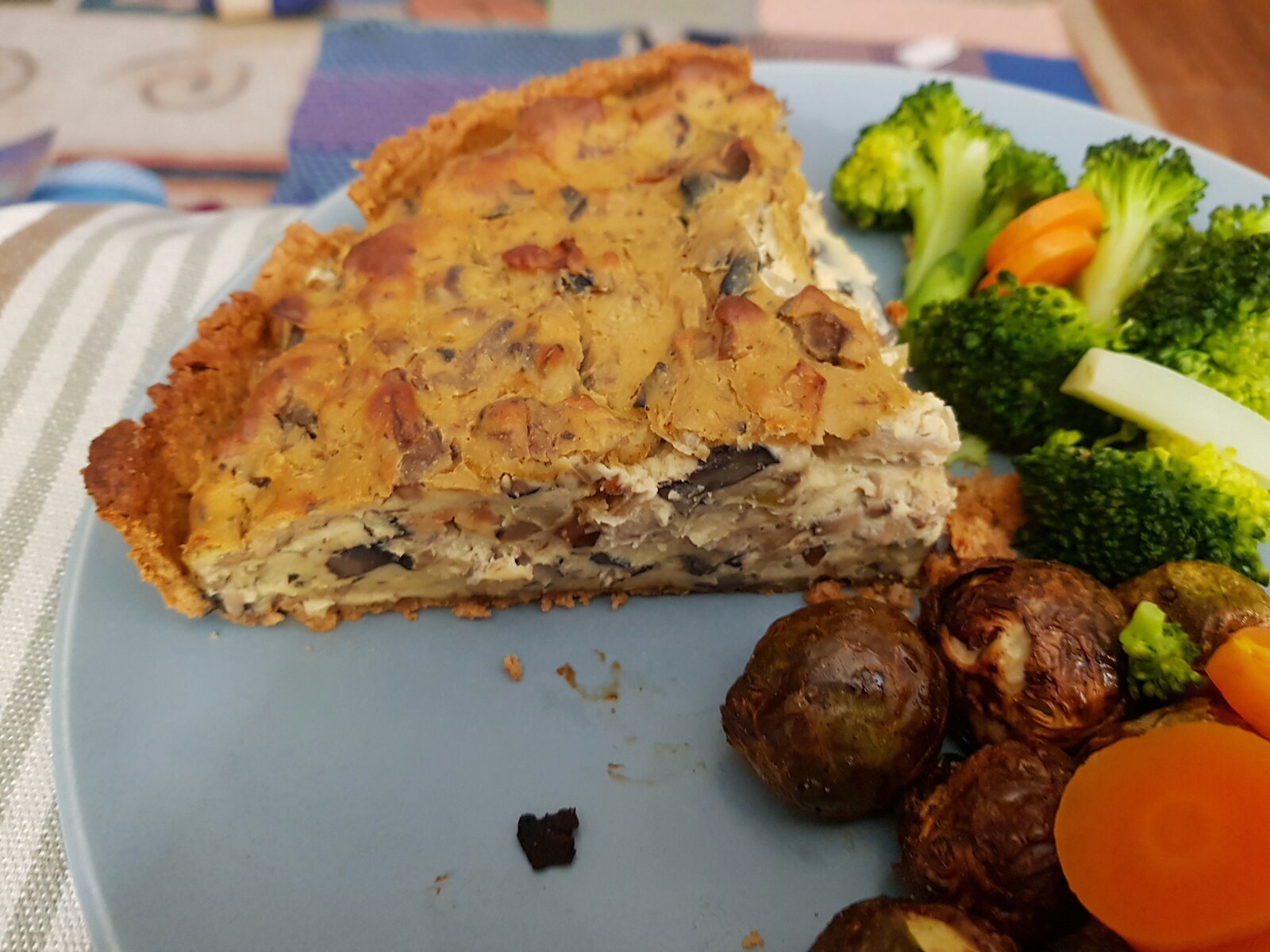 Vegan Wild Mushroom Quiche & Vegetables