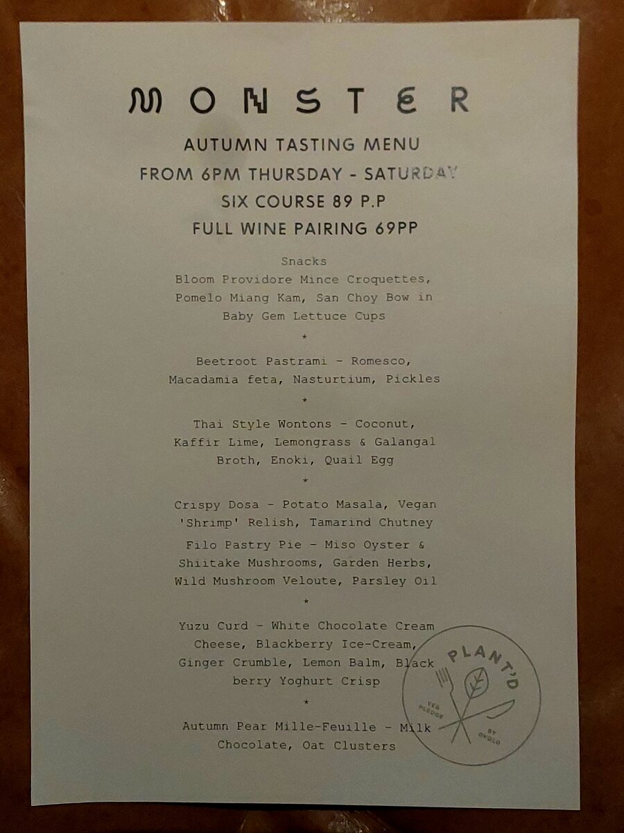 Vegetarian tasting menu