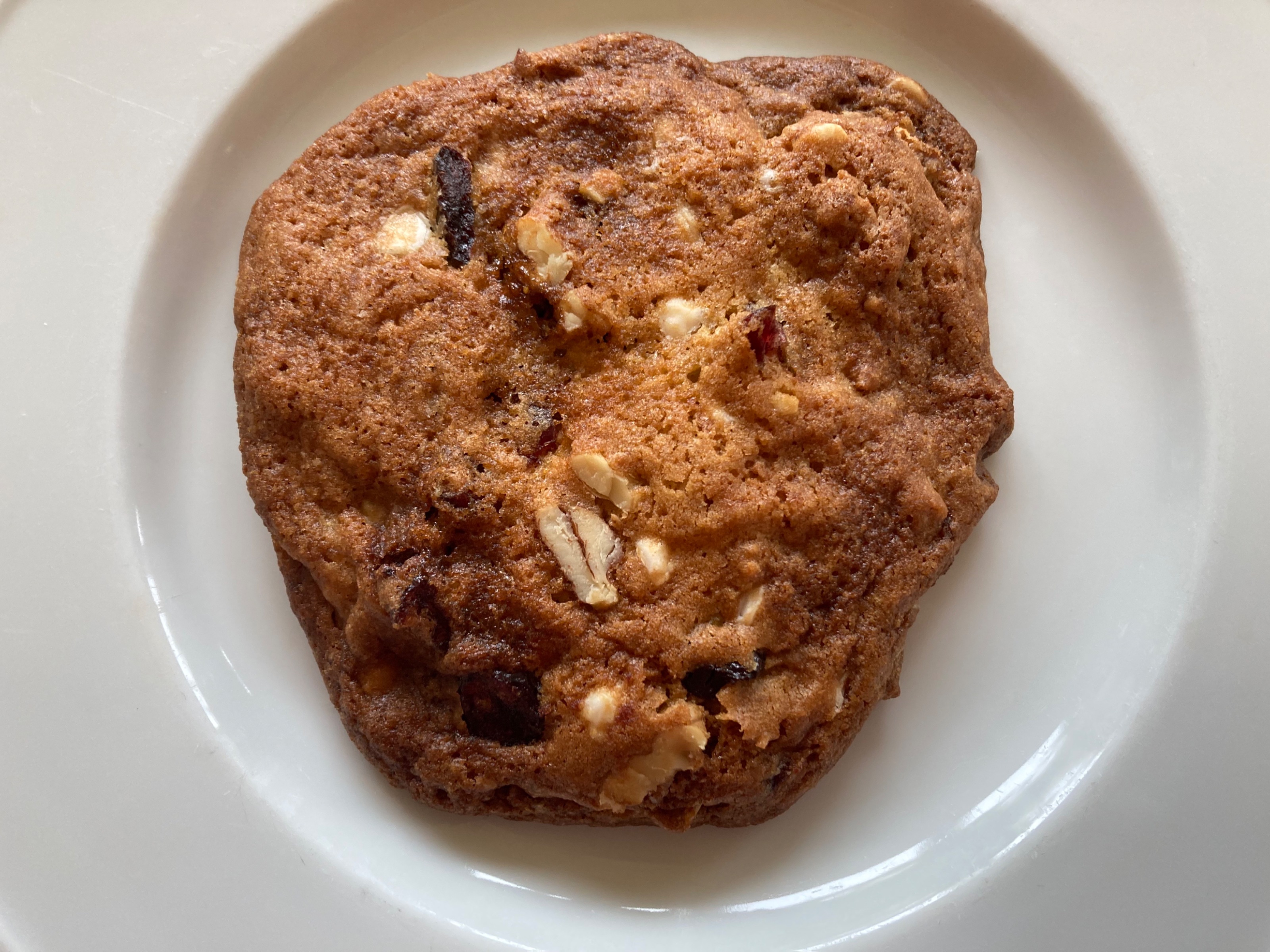 White chocolate/cranberry/walnut/pecan cookie